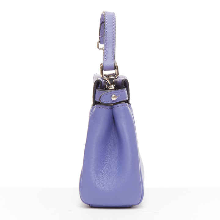 FENDI Micro Peekaboo purple leather turnlock mini crossbody satchel bag