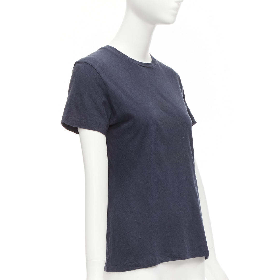 CHRISTIAN DIOR WE Should All Be Feminists washed navy cotton linen tshirt XS