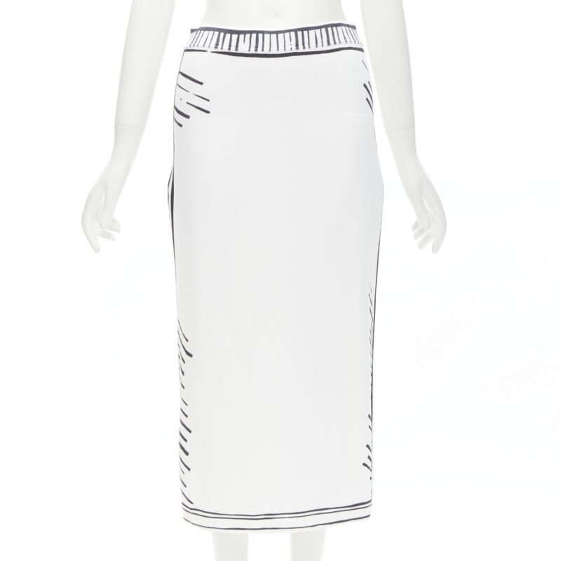 FENDI 2022 Joshua Vides California Sky black white comic marker skirt IT44 M
