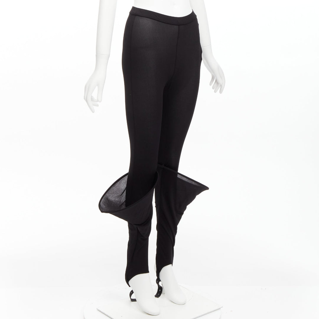 LOEWE Runway Hoop black 3D cuff semi sheer stirred up legging pants FR36 S