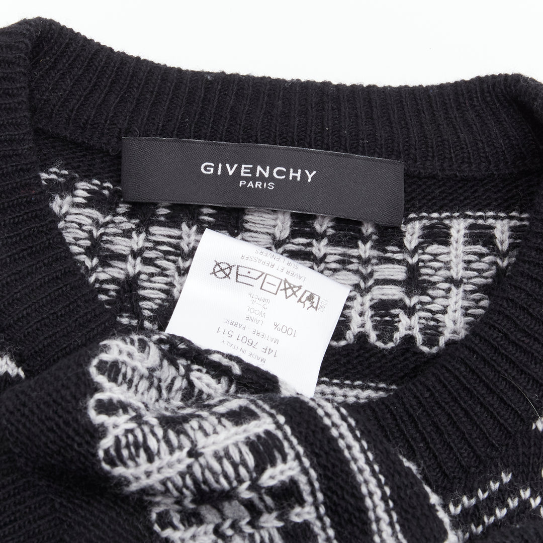 GIVENCHY Riccardo Tisci textured star stripes intarsia pullover sweater M