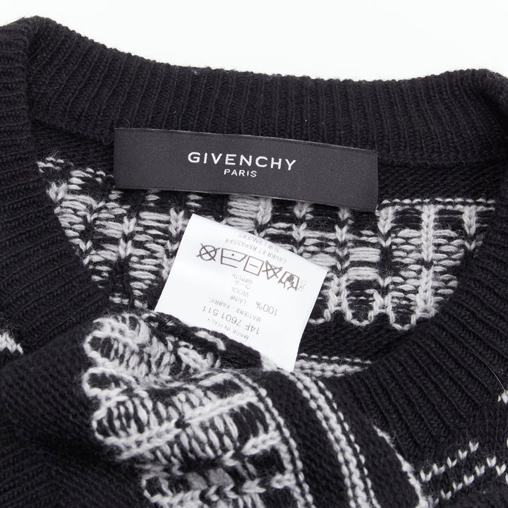 GIVENCHY Riccardo Tisci textured star stripes intarsia pullover sweater M
