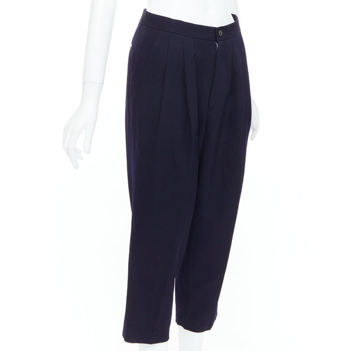 COMME DES GARCONS 2016 navy wool balloon cropped trousers S