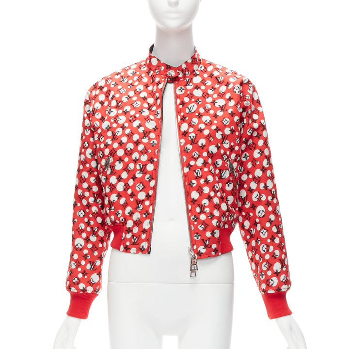 LOUIS VUITTON Yayoi Kusama 2023 Runway Reversible red infinity dots bomber FR34