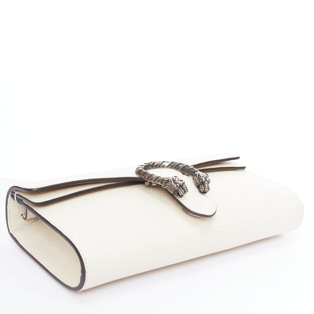 GUCCI Dionysus Mini cream textured leather chain crossbody flap bag