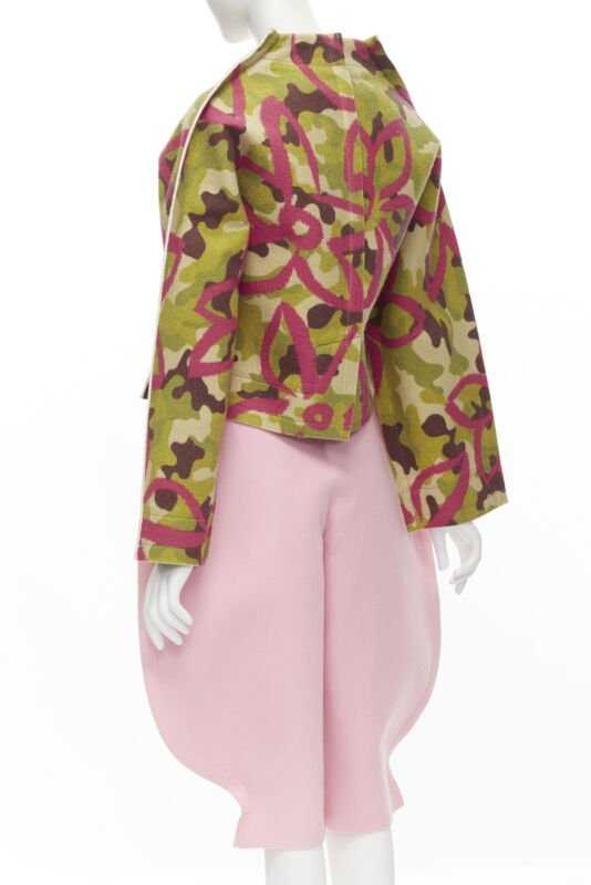 rare COMME DES GARCONS 2012 Runway 2D Flat Packed Doll green camo pink set S