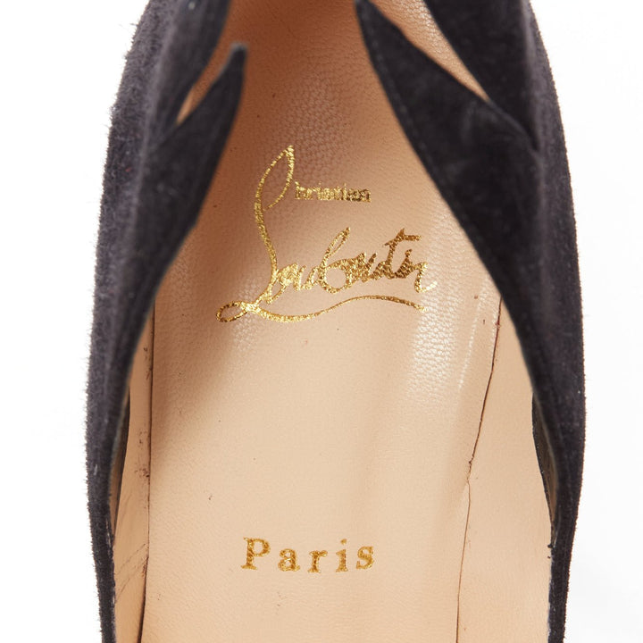 CHRISTIAN LOUBOUTIN Victorina Flame black suede stiletto pigalle pump EU37