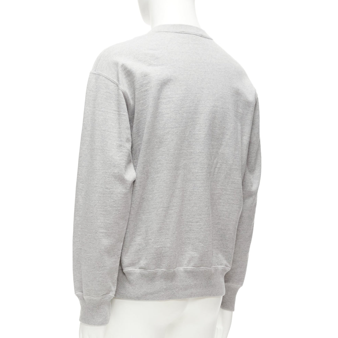 COMME DES GARCONS 2021 grey cotton white logo varsity sweatshirt M