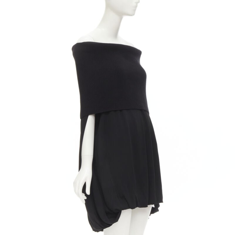 BURBERRY Riccardo Tisci Runway ribbed knit foldover cocoon bubble dress UK6 XS