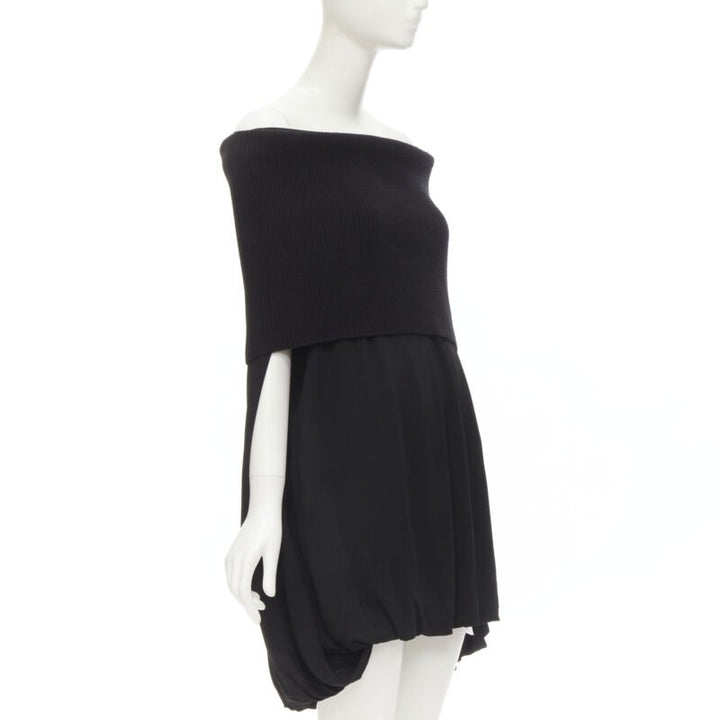 BURBERRY Riccardo Tisci Runway ribbed knit foldover cocoon bubble dress UK6 XS