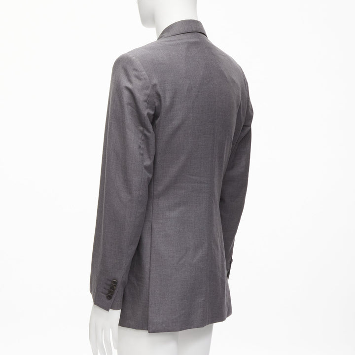 KILGOUR Saville Row grey virgin wool pink lining blazer jacket UK38 M