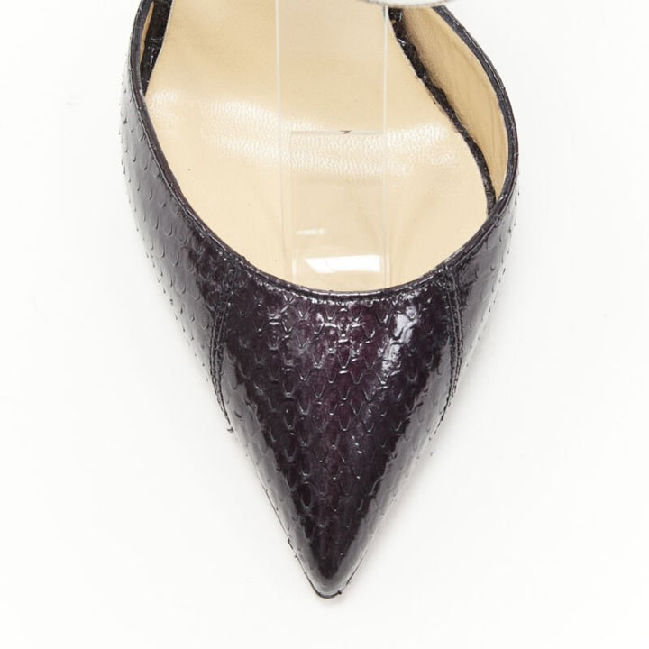 CHRISTIAN LOUBOUTIN Cross Blake black leather metallic cross strap pump EU36