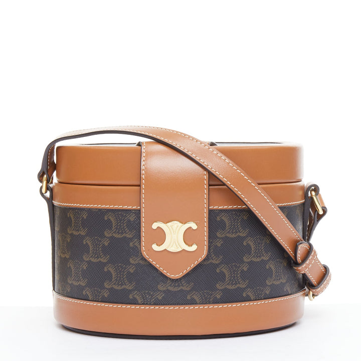 CELINE 2021 Tambour brown Triomphe crossbody circe bag Blackpink Lisa