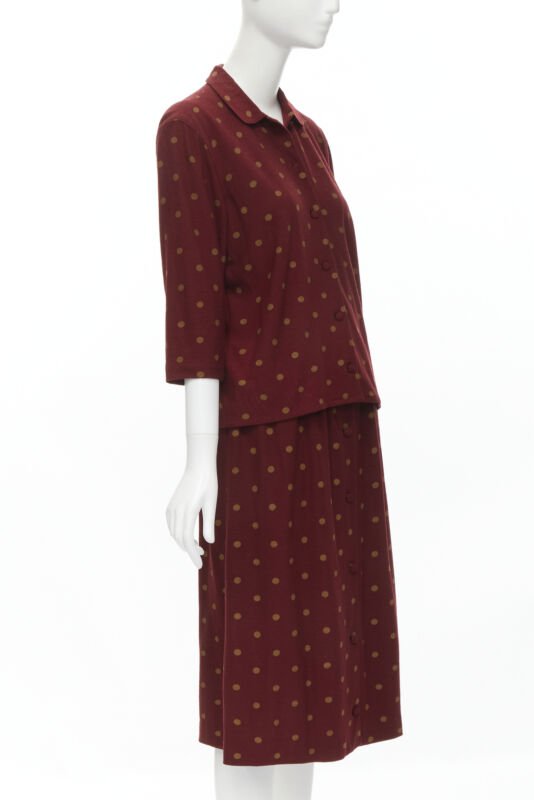 COMME DSE GARCONS 1980's Vintage red polka babydoll skirt down set S