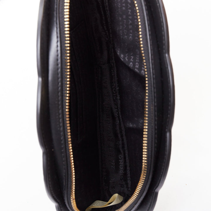 KATE SPADE Dress The Part black leather cut gold tassel fan clutch bag
