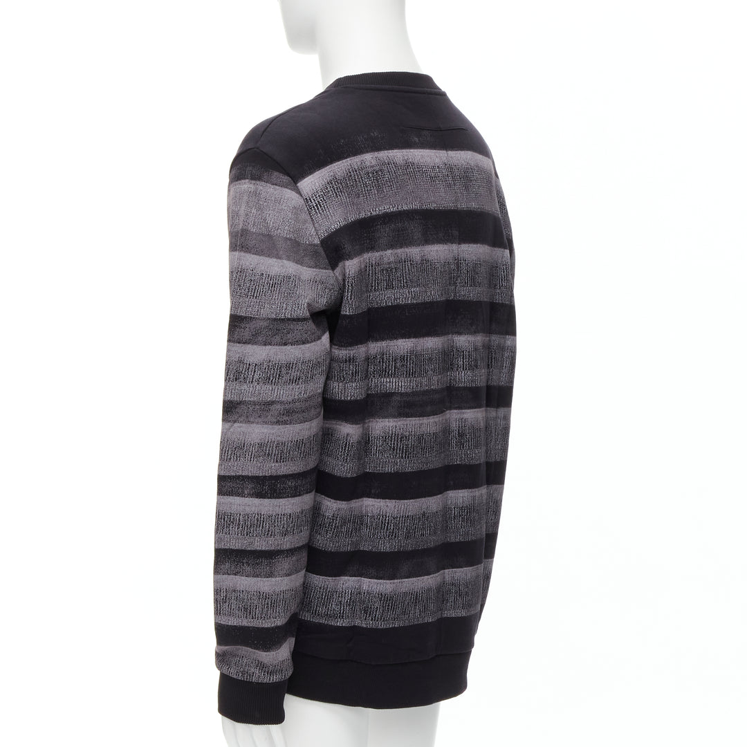 GIVENCHY Riccardo Tisci grey Americana flag distressed cotton crew sweater M