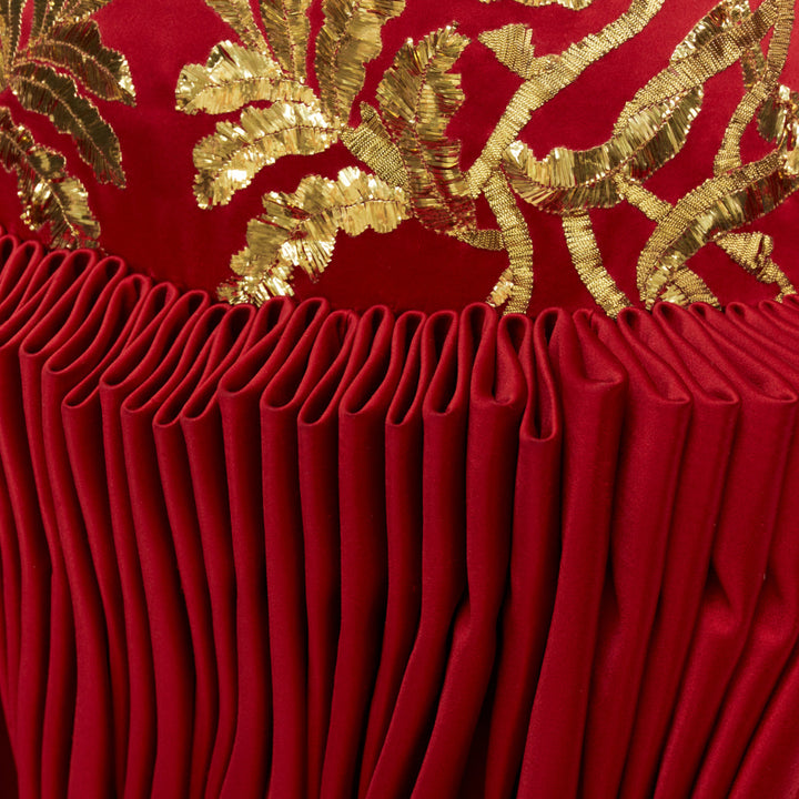 ALEXANDER MCQUEEN 2010 Runway Angels Demons red gold sequin pleat dress IT40 S
