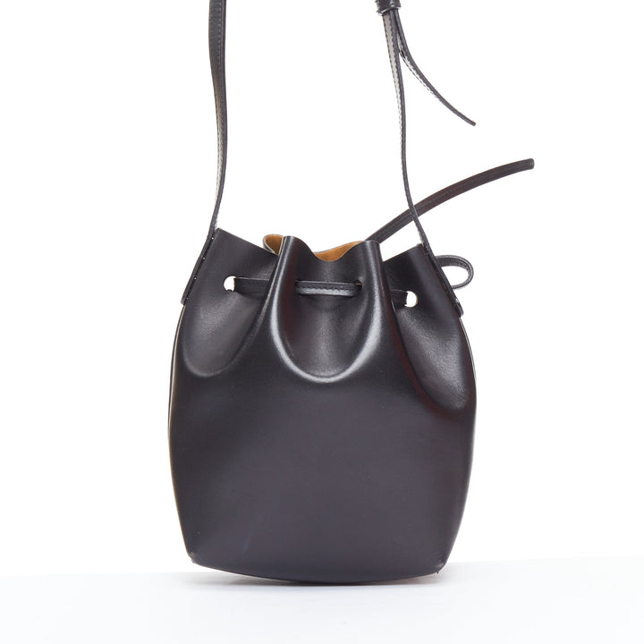 MANSUR GAVRIEL 2015 black smooth leather gold studs mini bucket bag