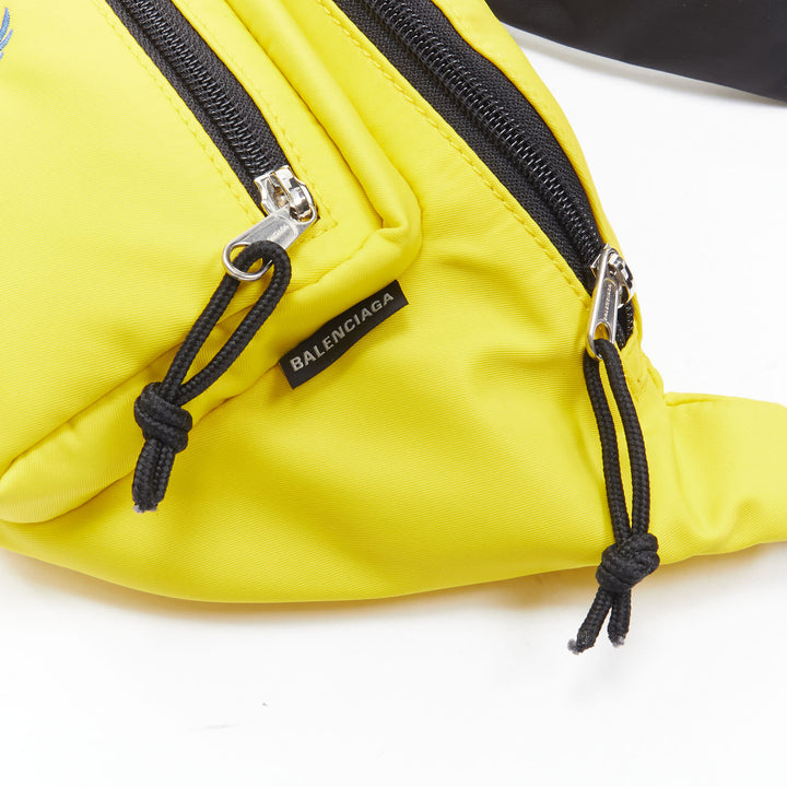 BALENCIAGA Explorer Double Pack Sharp WFP yellow nylon crossbody waist bag