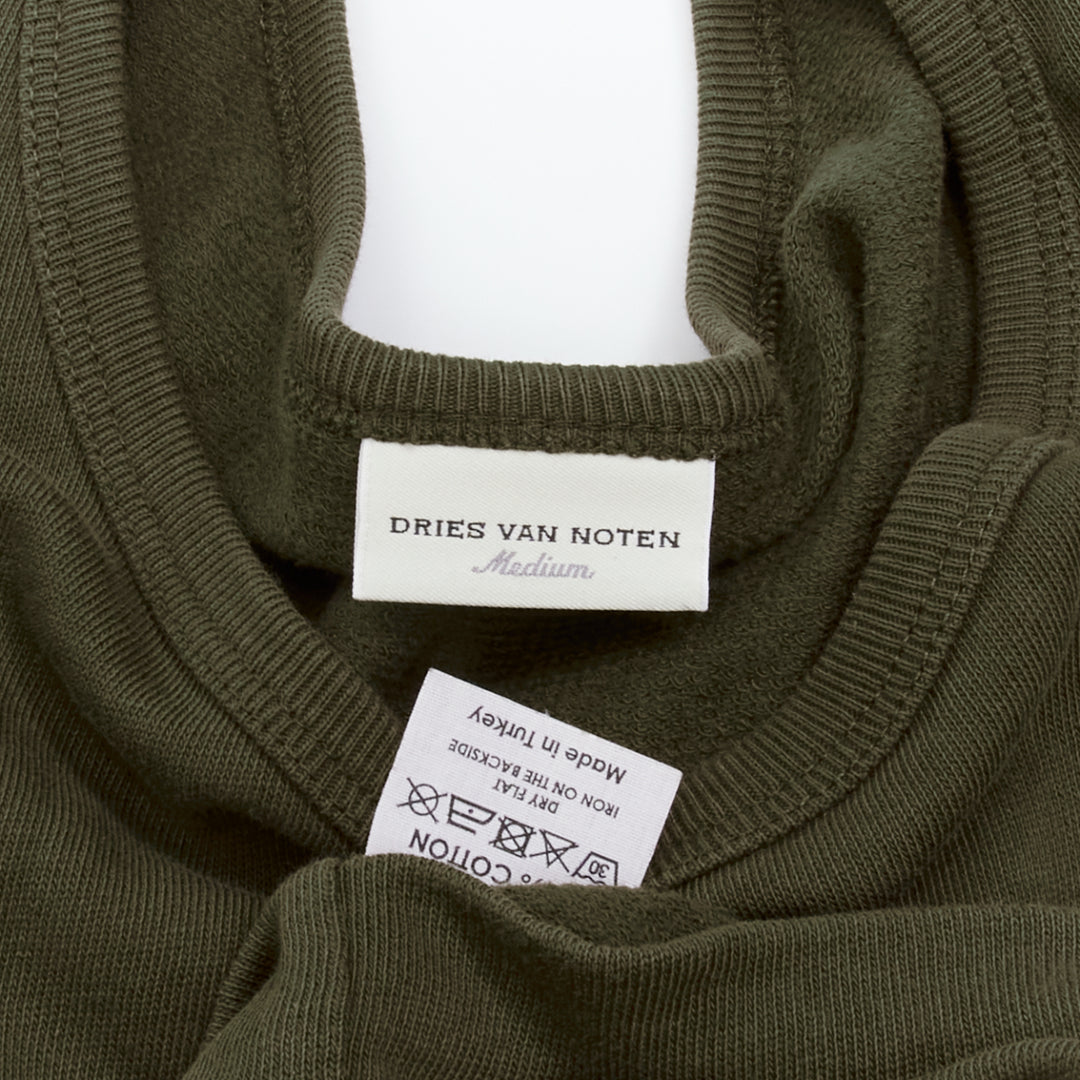 DRIES VAN NOTEN brown cotton silver zip detail sweater top M