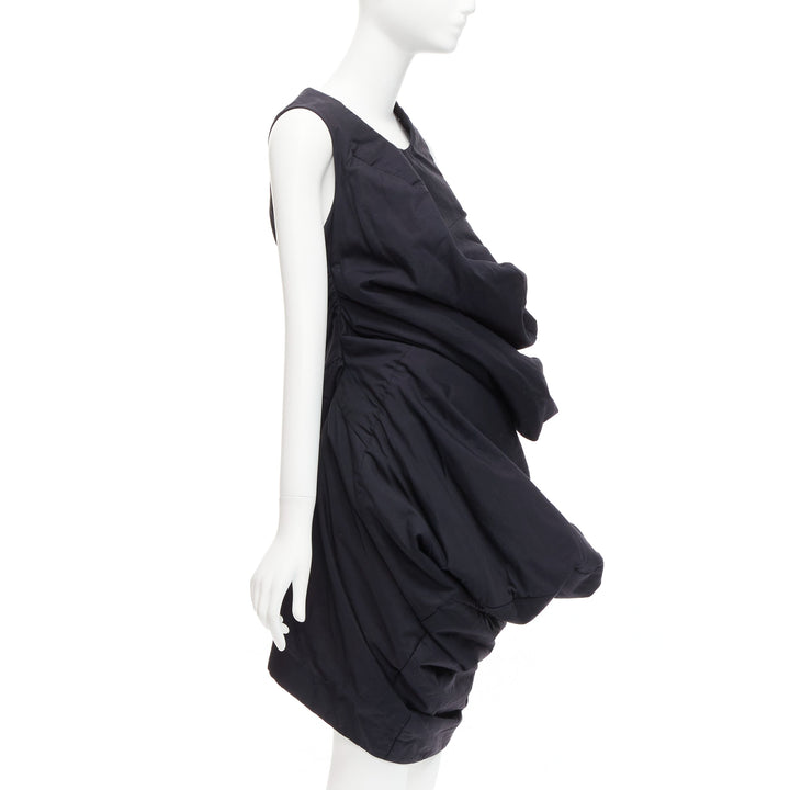 runway COMME DES GARCONS 1997 Lumps Bumps black circle cut asymmetric dress S