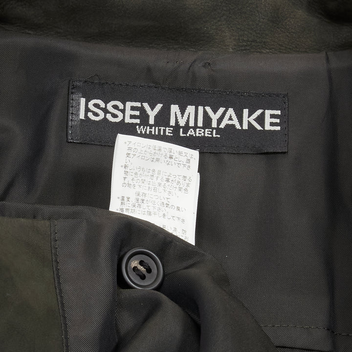 ISSEY MIYAKE WHITE LABEL grey cowhide suede leather overshirt jacket JP1 S