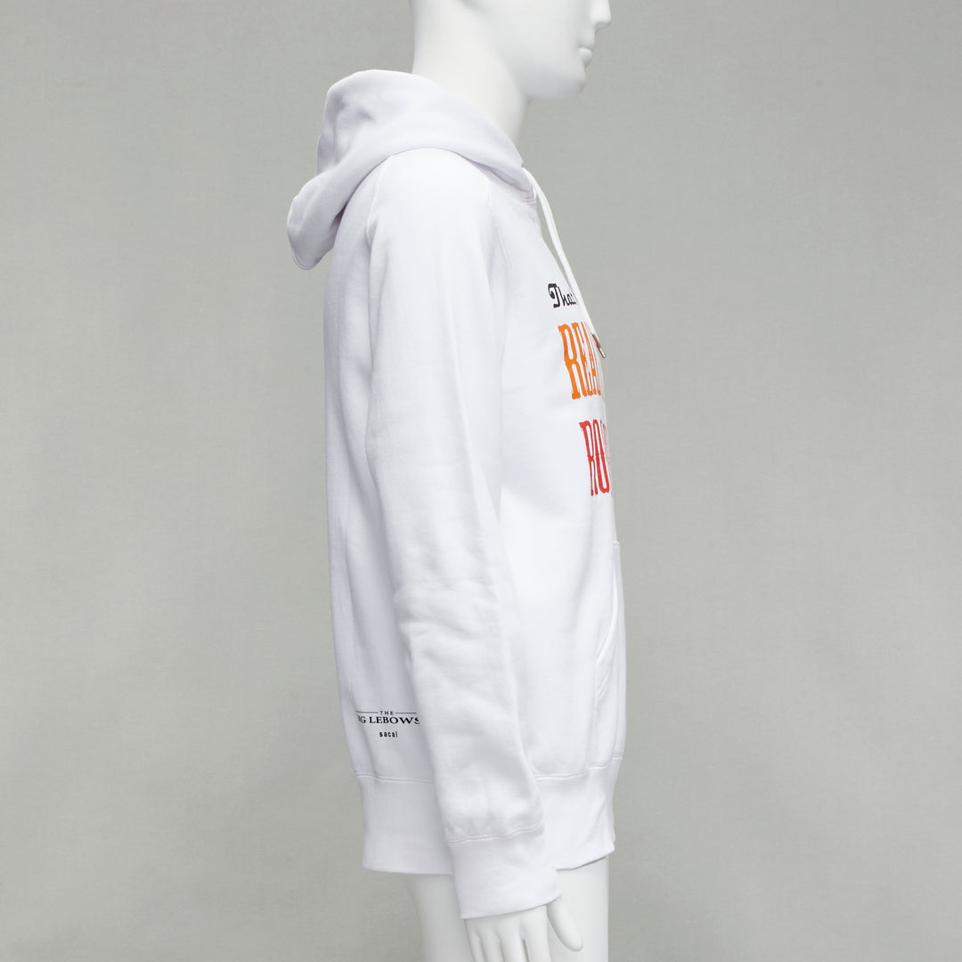 SACAI 2020 Big Lebowski Really Tied Room Together slogan white hoodie Sz.2 M