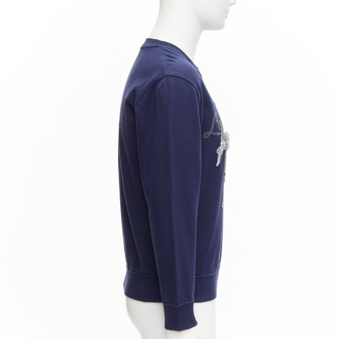 LOUIS VUITTON Chapman Brothers navy cotton LV logo horse embroidery sweater M
