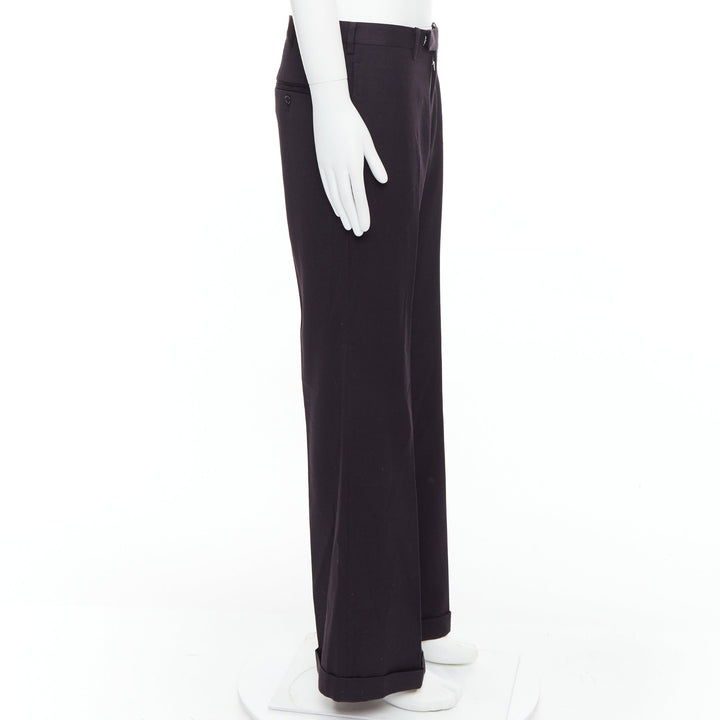 YOHJI YAMAMOTO Y's dark brown wool cotton blend wide pants JP4 XL