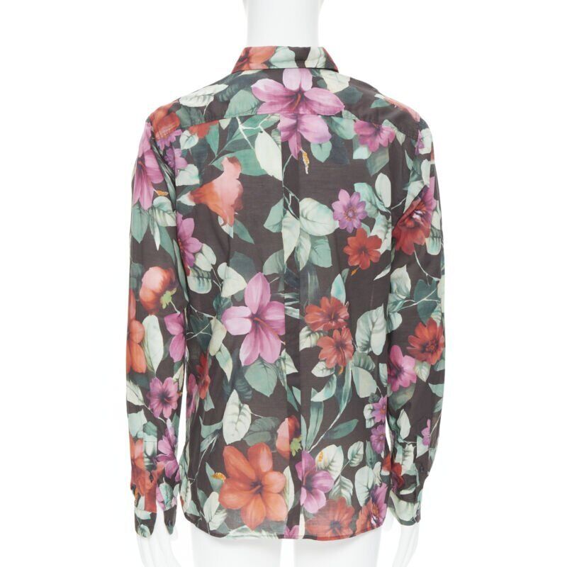 DOLCE GABBANA Hawaiian floral print cotton long sleeve casual shirt EU38 S
