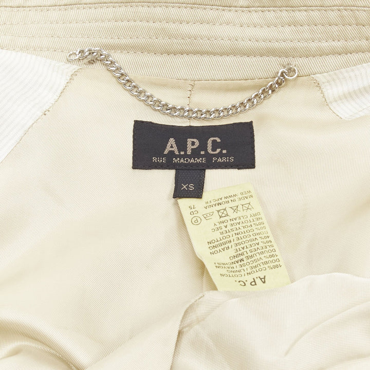 APC beige classic raglan sleeves flap pocket bomber jacket XS