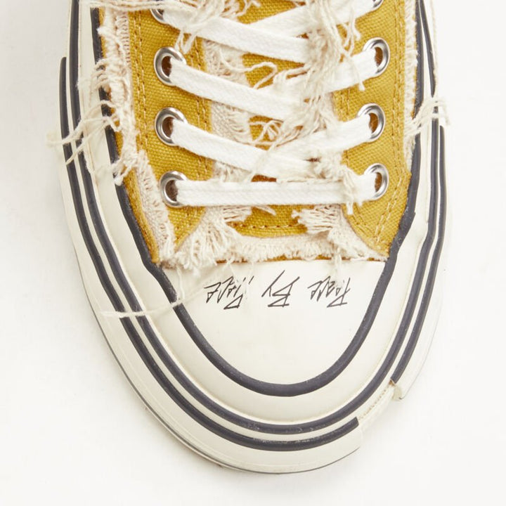 XVESSEL G.O.P. Lows yellow deconstructed distressed sneakers EU37 US7