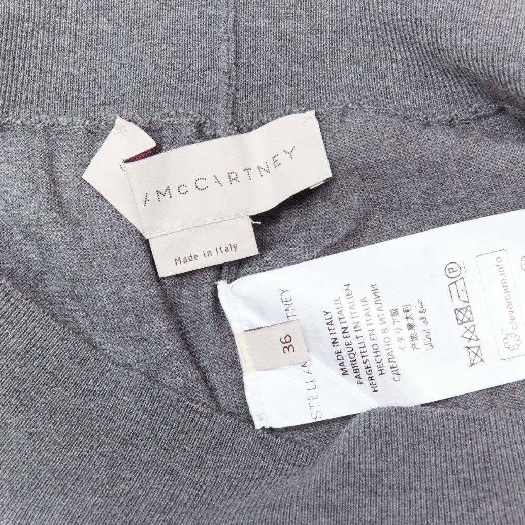 STELLA MCCARTNEY 2016 grey wool blend mid waist casual knitted pants IT36 XXS