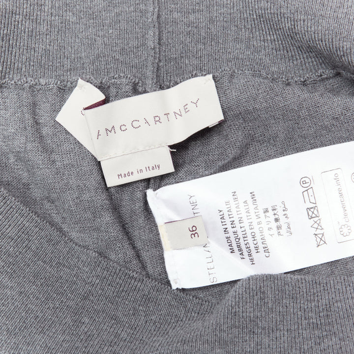 STELLA MCCARTNEY 2016 grey wool blend mid waist casual knitted pants IT36 XXS