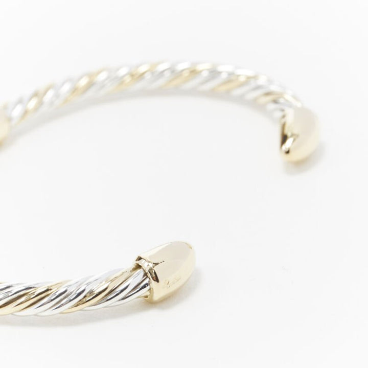 vintage BVLGARI JEWELLERY 18k white yellow gold twist bangle cuff bracelet