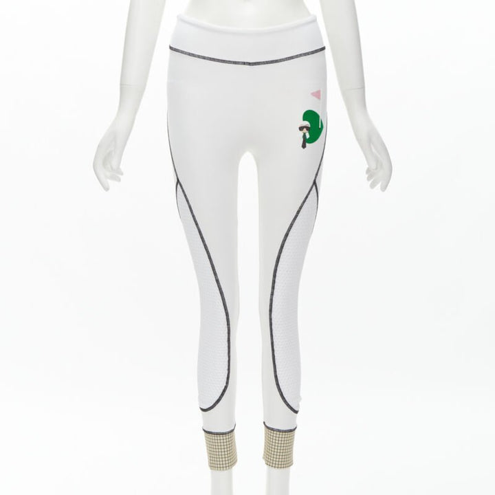 FENDI Karl Loves golf white mesh insert overstitched legging pants XS