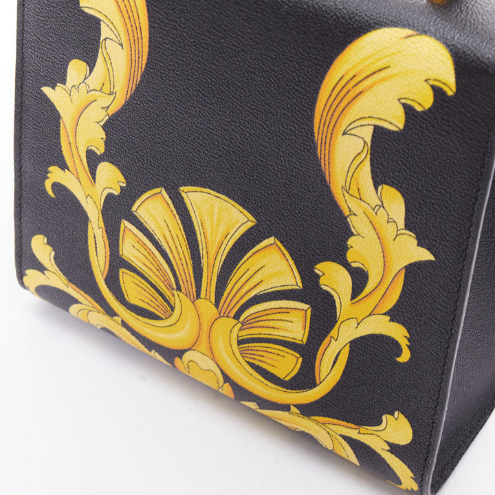 VERSACE Tribute Icon black gold Barocco calfskin Medusa crossbody satchel bag