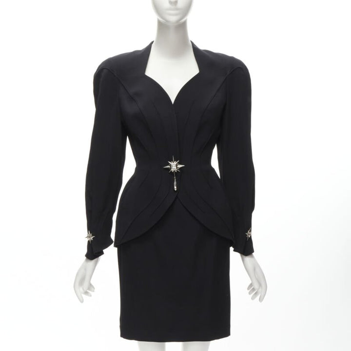THIERRY MUGLER Vintage Star button space age curved collar power blazer IT9AT S