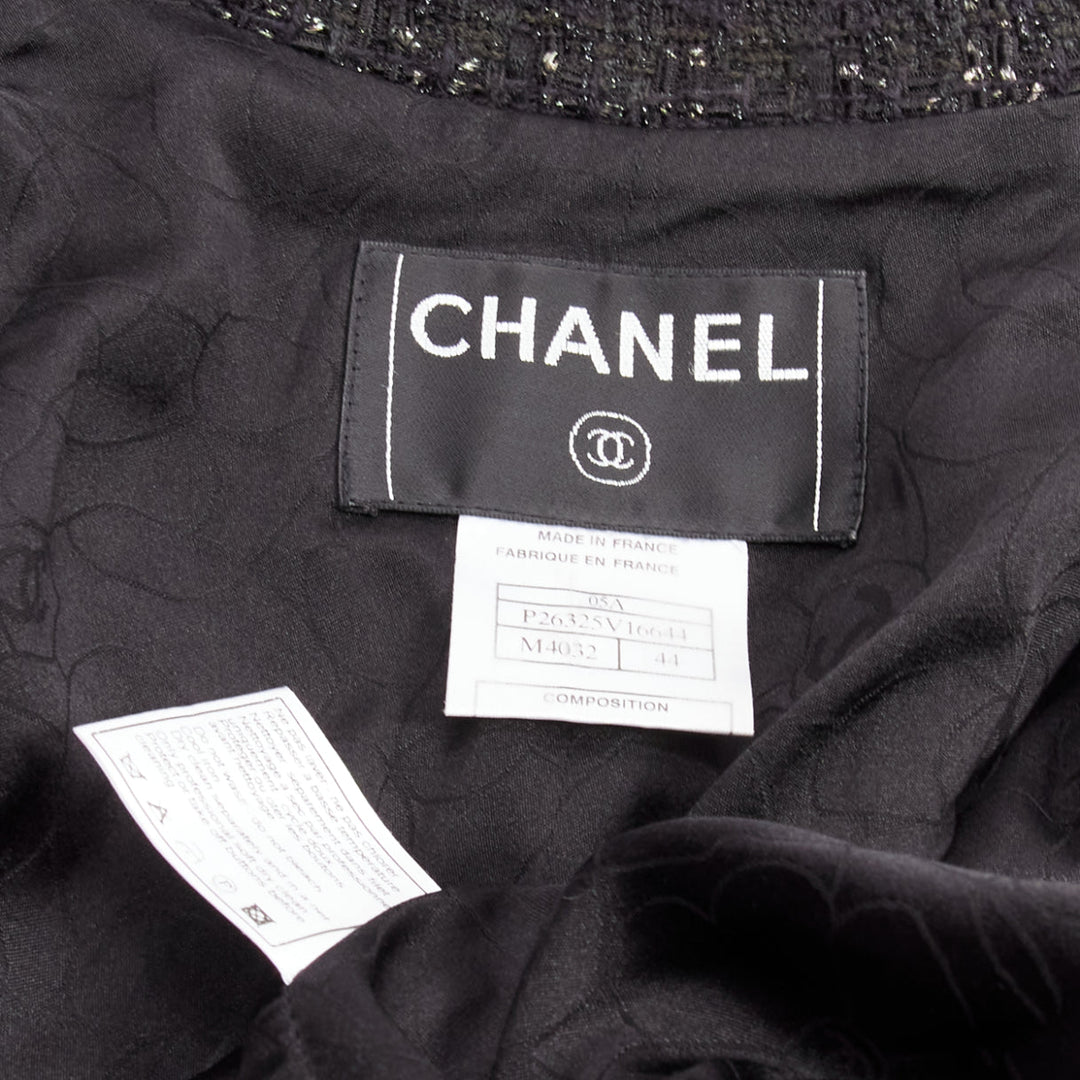 rare CHANEL 05A Fantasy Tweed CC button 4 pocket little black jacket FR44 2XL