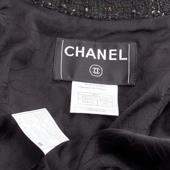 rare CHANEL 05A Fantasy Tweed CC button 4 pocket little black jacket FR44 2XL