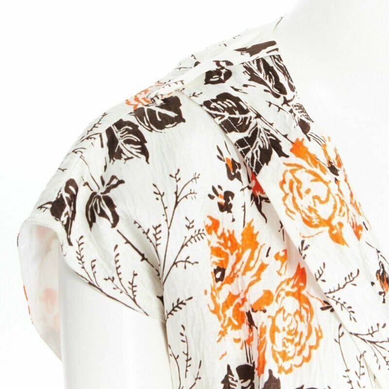 VICTORIA BECKHAM 2017 Runway floral print cut open back belted dress UK10 M