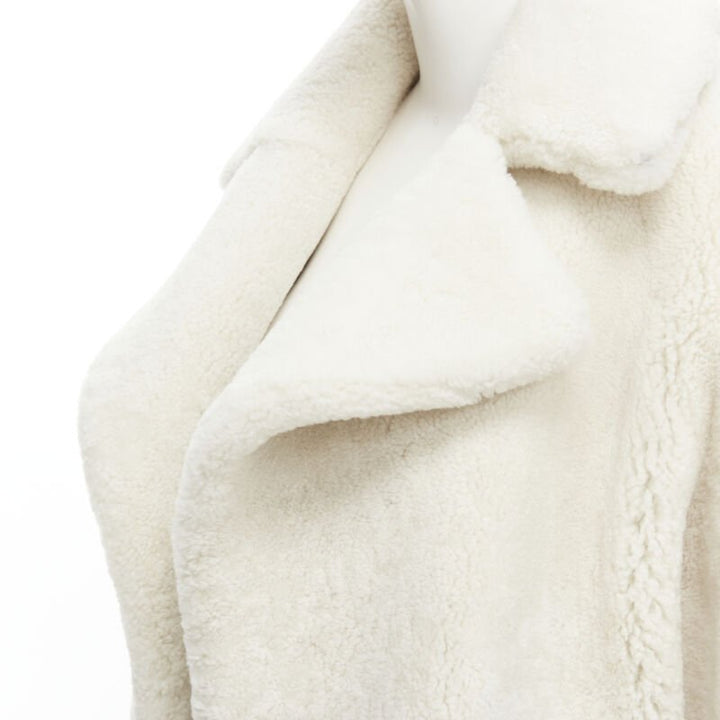 MARTIN GRANT 100% lambskin shearling white oversized Teddy winter coat  FR36 S