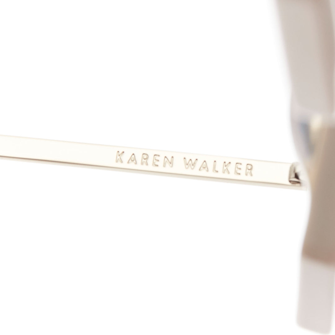 KAREN WALKER Moon Disco grey acetate handmade hexagon arrow sunglasses