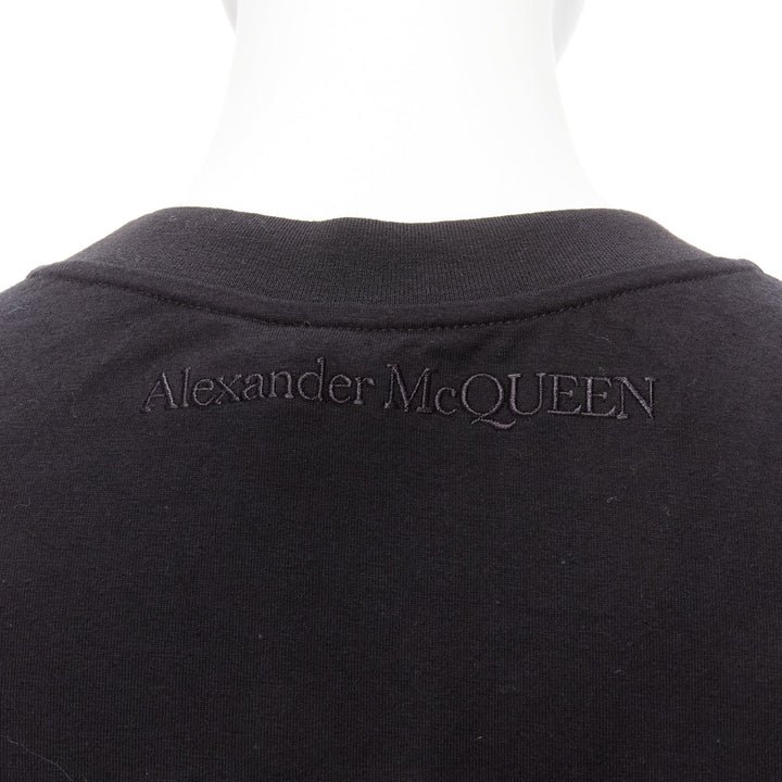 ALEXANDER MCQUEEN 2021 black cotton cold shoulder puff sleeves top IT38 XS