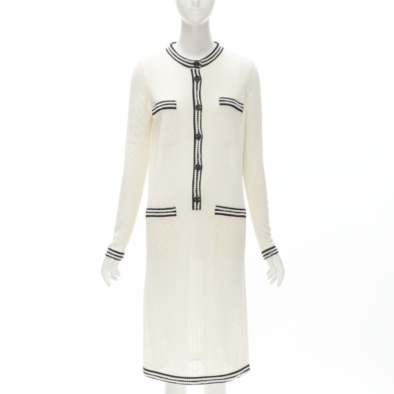 chanel cream dress Chanel Cream Tweed Sleeveless Dress Size 34 07C