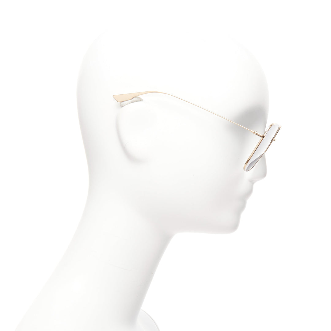 CHRISTIAN DIOR LKSA9 CD logo gold trim blue square frame sunnies