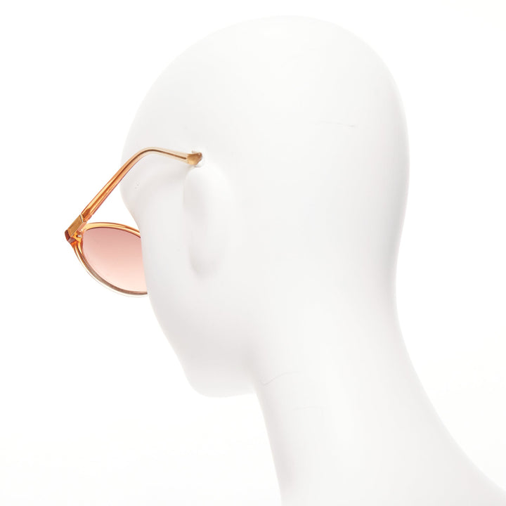THE ROW Linda Farrow brown ombre acetate pink lens oversized sunglasses