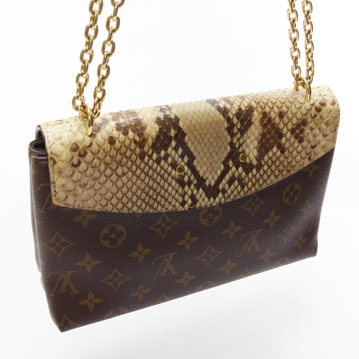 LOUIS VUITTON Saint Placide brown monogram scaled leather flap bag