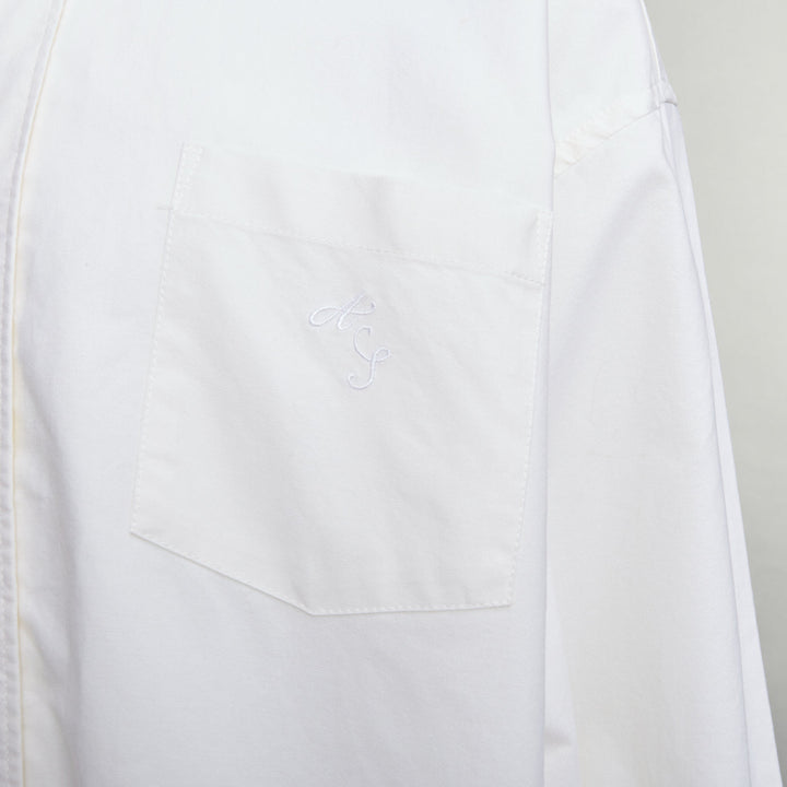 ACNE STUDIOS cream cotton cocoon silhouette AS embroidered shirt FR50 L