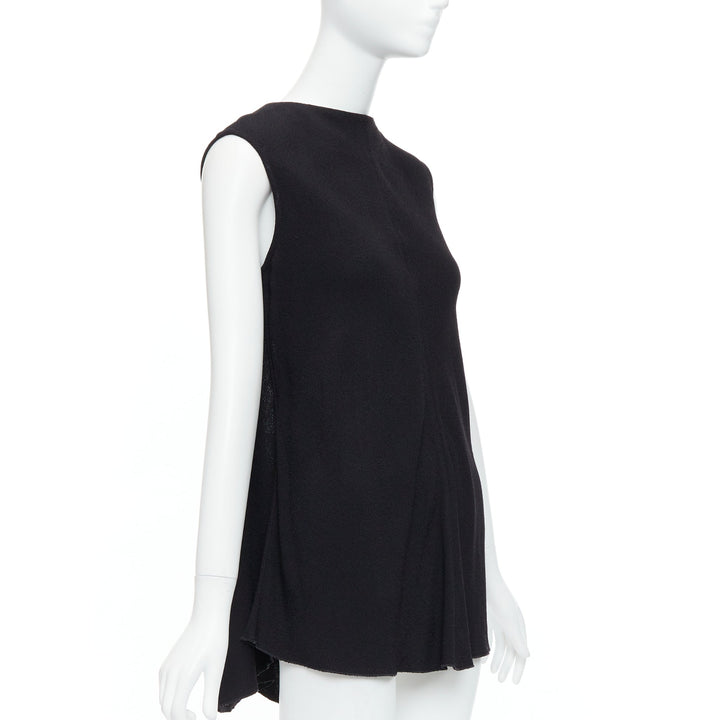 VICTORIA BECKHAM black drape backless inserted belt crew neck top
